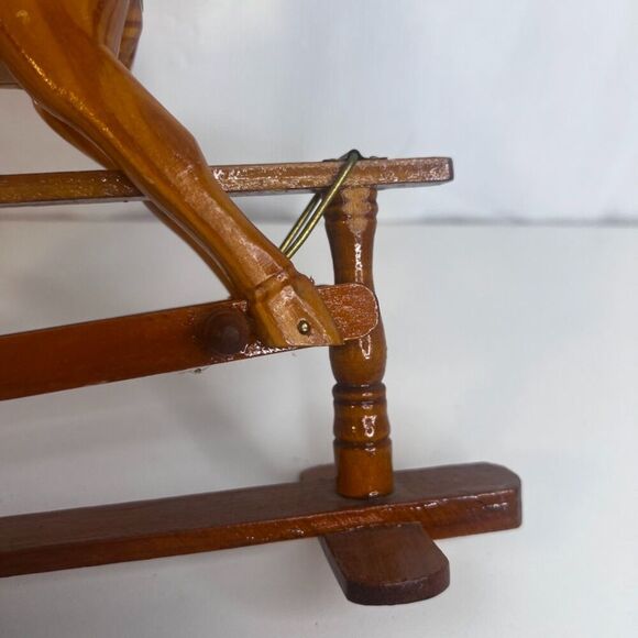VTG Rocking Glider Horse Decoration Hand Carved Display 8" Height Folk Art Mini - Picture 6 of 8